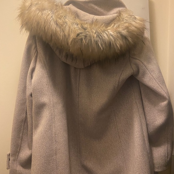Calvin Klein fur hoodie coat size large - Picture 1 of 5